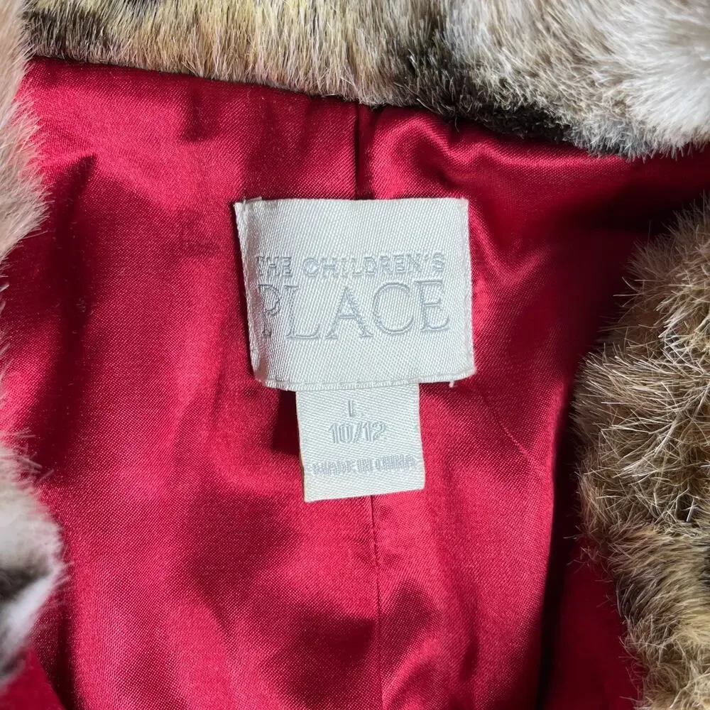 The Children's Place 60% Wool Girls Red Pea Coat size Large